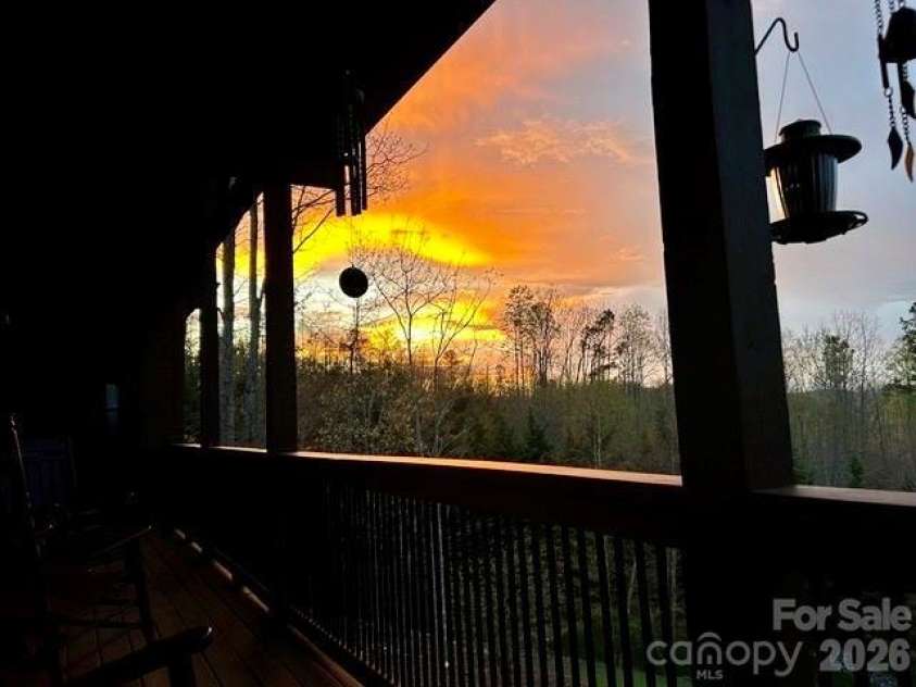 315 Lakeview Trail, Nebo, NC 28761.  MLS# CAR4391588, YatesRealty ID 29513. Sunset View from Back Porch