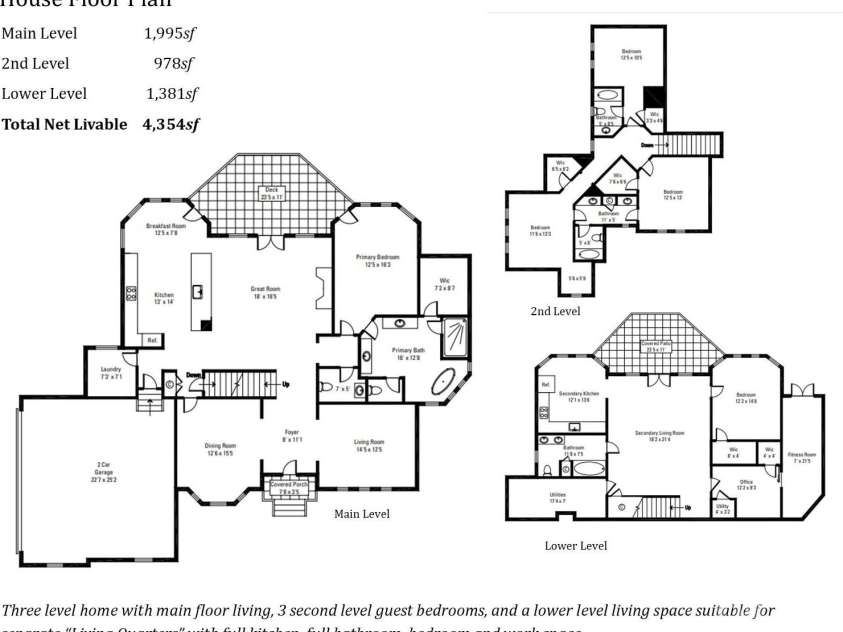 4660 Sugar Plum Lane, Davidson, NC 28036.  MLS# CAR4273062, YatesRealty ID 29516. Three (3) level home w/main floor living, Second level guest bedrooms and Lower Level wheelchair compliant space.
