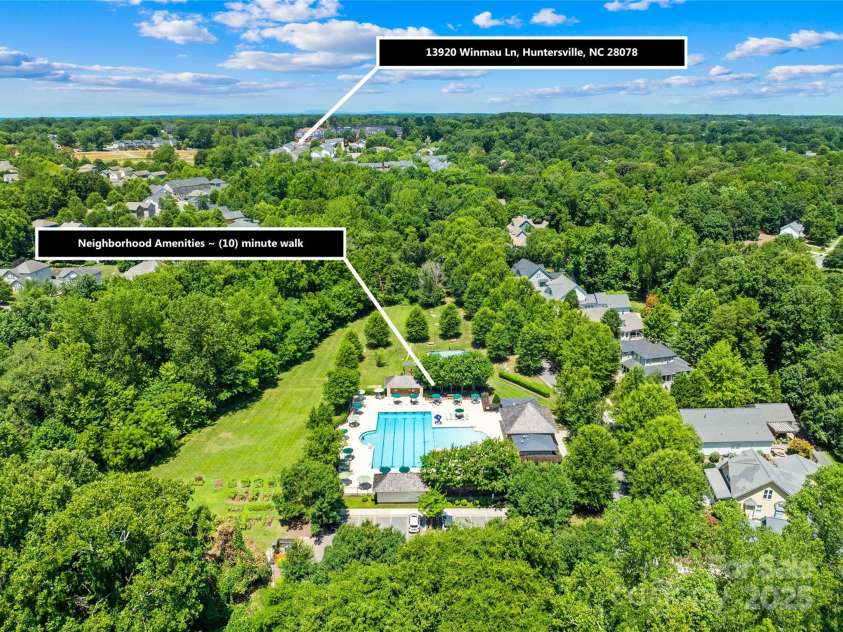 13920 Winmau Lane, Huntersville, NC 28078.  MLS# CAR4274504, YatesRealty ID 29539. Aerial View of Amenities to 13920 Winmau Lane