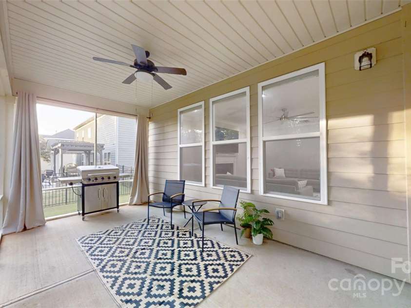 9426 Hightower Oak Street, Huntersville, NC 28078.  MLS# CAR4279151, YatesRealty ID 29552. The curtains provide great privacy while enjoying gorgeous Carolina fall weather