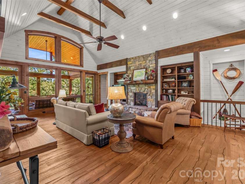 2087 Firestone Trail, Nebo, NC 28761.  MLS# CAR4390995, YatesRealty ID 29557. Main level great room