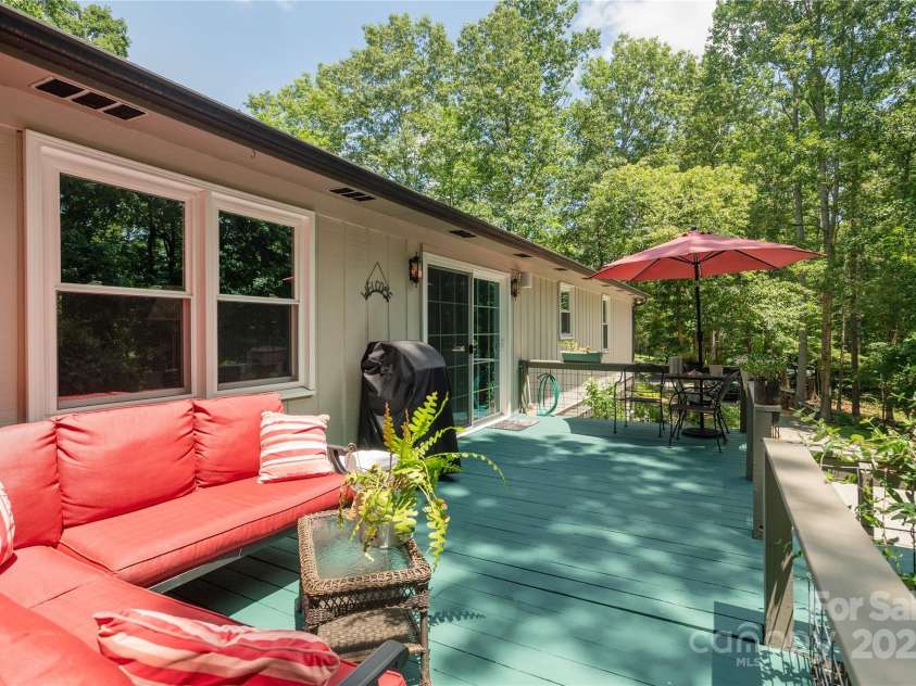 230 Foxwood Drive, Hendersonville, NC 28791.  MLS# CAR4255865, YatesRealty ID 29566. Deck for gathering