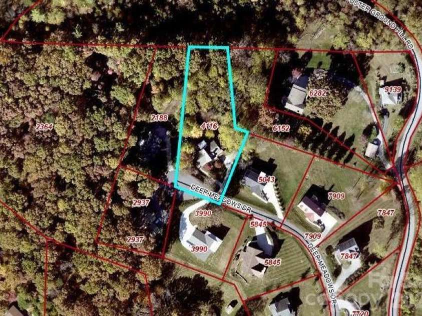 44 Deer Meadows Drive, Candler, NC 28715.  MLS# CAR4373513, YatesRealty ID 29593. Approximate property lines