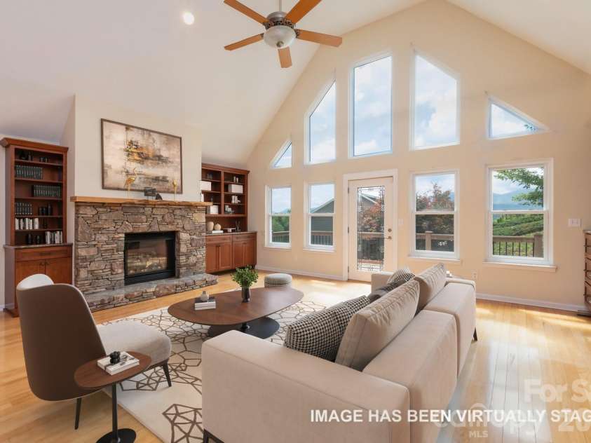 44 Deer Meadows Drive, Candler, NC 28715.  MLS# CAR4373513, YatesRealty ID 29593. Great Room - virtually staged