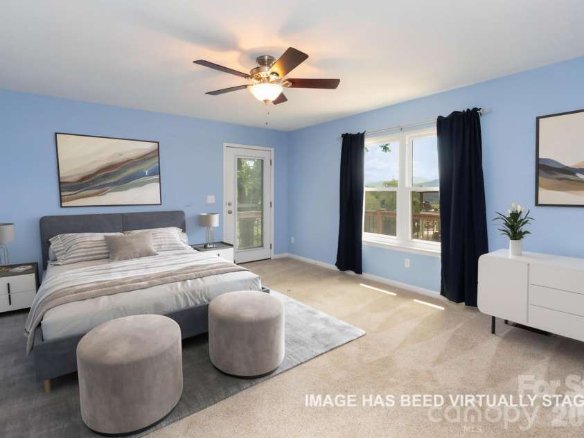 44 Deer Meadows Drive, Candler, NC 28715.  MLS# CAR4373513, YatesRealty ID 29593. Primary Bedroom - Virtually Staged