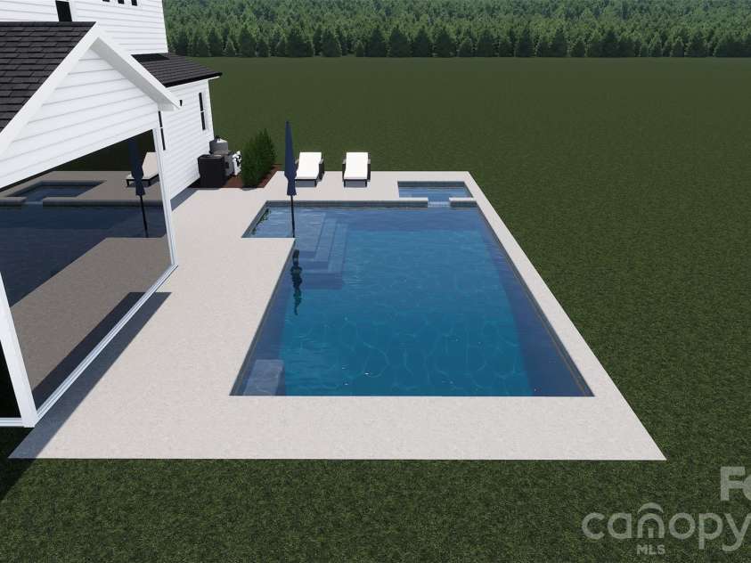 5054 McLaughlin Loop, Waxhaw, NC 28173.  MLS# CAR4329156, YatesRealty ID 29609. Rendering for potential pool on homesite 96