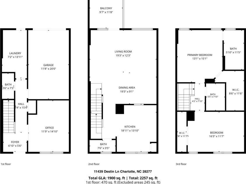 11439 Destin Lane, Charlotte, NC 28277.  MLS# CAR4386670, YatesRealty ID 29623. 