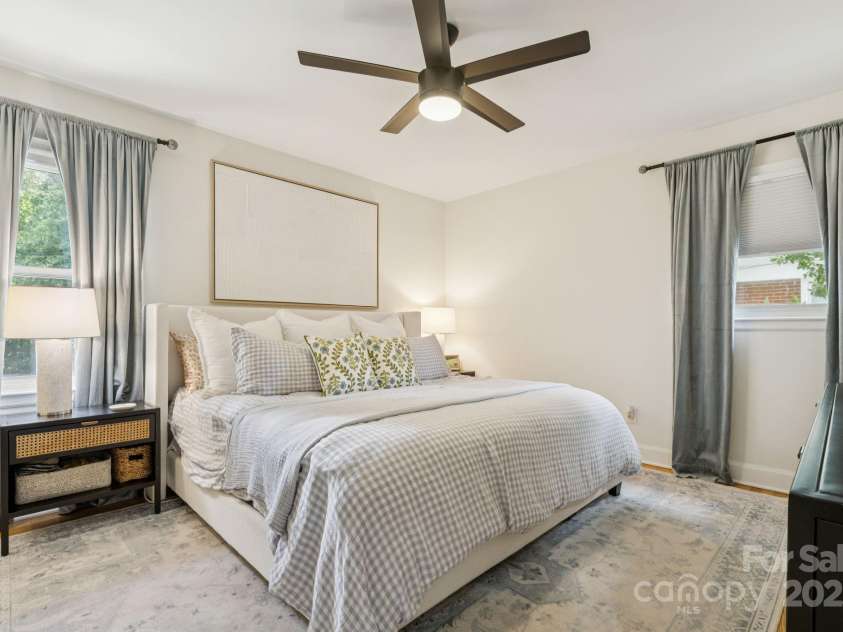 1520 Starbrook Drive, Charlotte, NC 28210.  MLS# CAR4274449, YatesRealty ID 29630. Primary bedroom with renovated (June 2024) ensuite bathroom