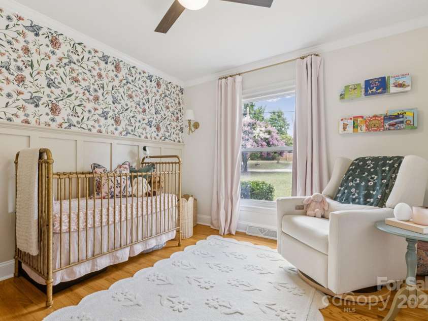 1520 Starbrook Drive, Charlotte, NC 28210.  MLS# CAR4274449, YatesRealty ID 29630. Secondary bedroom #1 with ceiling fan