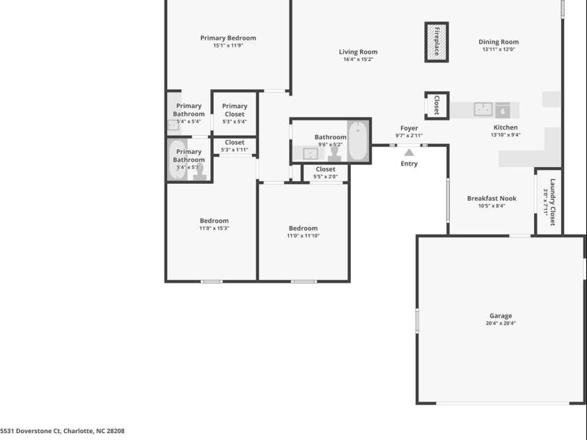 5531 Doverstone Court, Charlotte, NC 28208.  MLS# CAR4282896, YatesRealty ID 29635. 