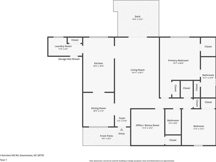 5 Harrison Hill Road, Swannanoa, NC 28778.  MLS# CAR4391617, YatesRealty ID 29644. Floor Plan