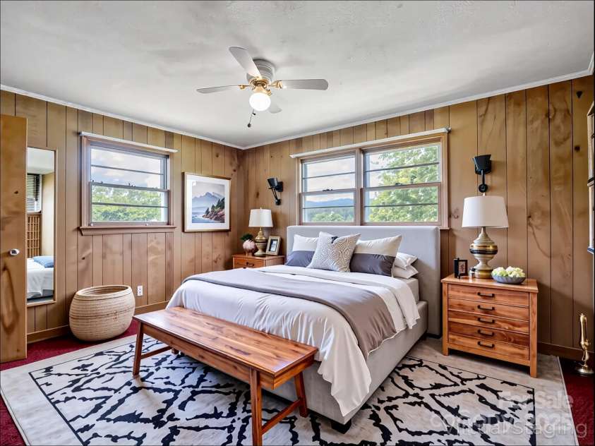 40 Country View Lane, Hendersonville, NC 28792.  MLS# CAR4283391, YatesRealty ID 29672. Virtually Staged Primary Bedroom