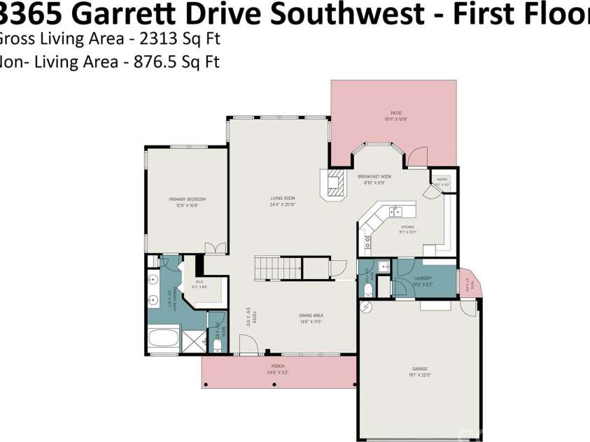3365 Garrett Drive, Concord, NC 28027.  MLS# CAR4387307, YatesRealty ID 29712. Main Level