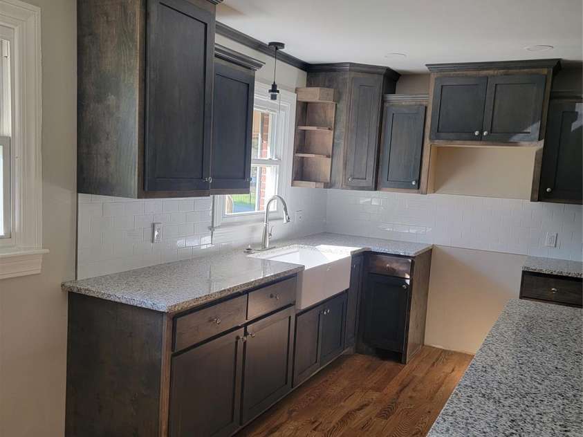 1820 Connelly Springs Road, Lenoir, NC 28645.  MLS# CAR4374509, YatesRealty ID 29739. Kitchen with Farm Sink