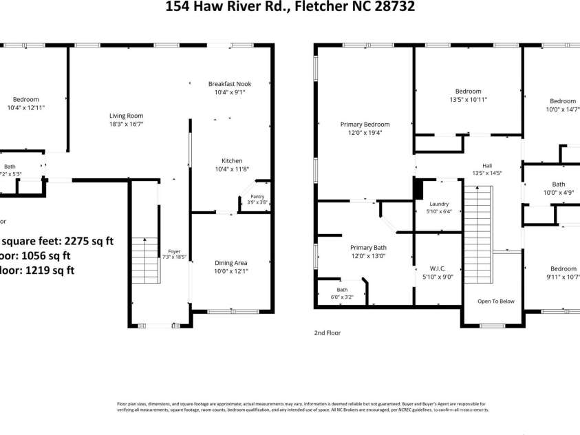 154 Haw River Road, Fletcher, NC 28732.  MLS# CAR4390072, YatesRealty ID 29743. Floorplan