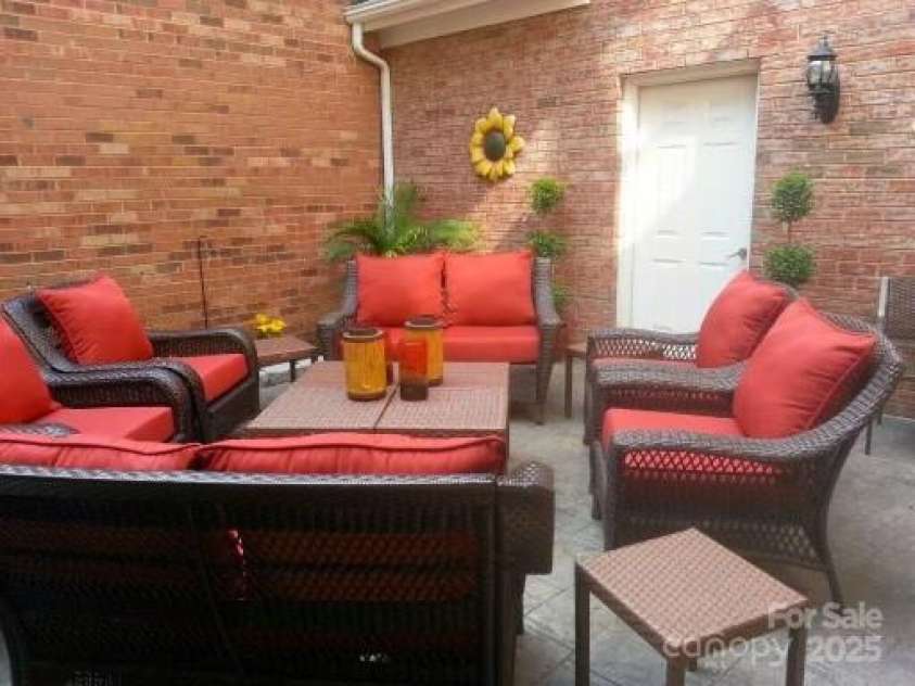 9177 Bonnie Briar Circle, Charlotte, NC 28277.  MLS# CAR4267852, YatesRealty ID 29784. Example of courtyard area -previous owner.