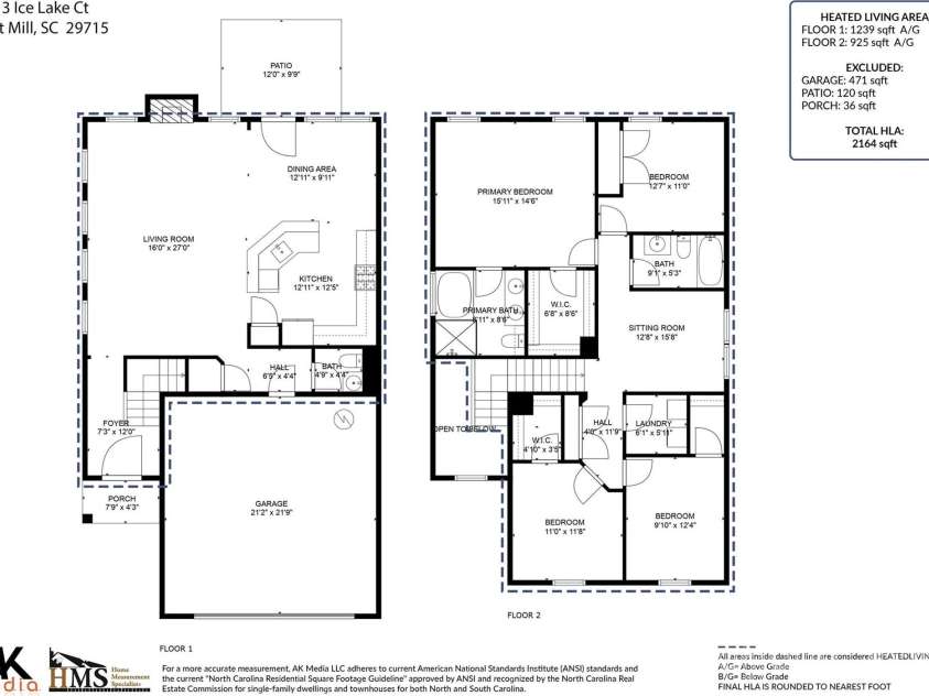 2013 Ice Lake Court, Fort Mill, SC 29715.  MLS# CAR4285965, YatesRealty ID 29802. 