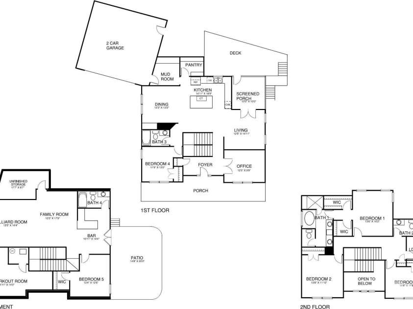 10008 Cuyo Court, Tega Cay, SC 29708.  MLS# CAR4195989, YatesRealty ID 2981. Floorplan - basement; main & upper floor