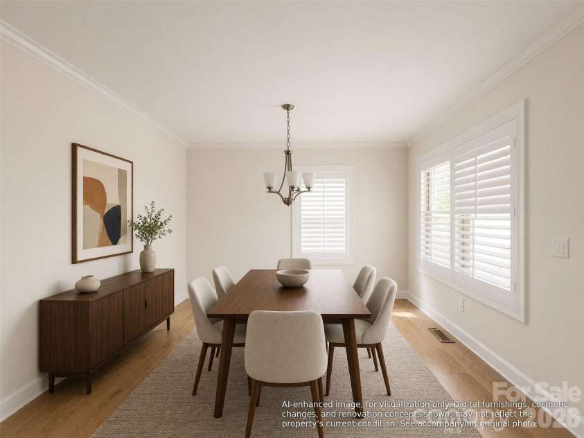 1512 Ivey Drive, Charlotte, NC 28205.  MLS# CAR4392958, YatesRealty ID 29814. Virtually staged/AI-enhanced photos illustrate potential improvements