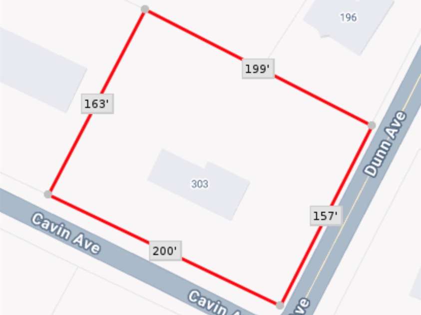 303 Cavin Avenue, Mount Holly, NC 28120.  MLS# CAR4392720, YatesRealty ID 29846. Lot Layout