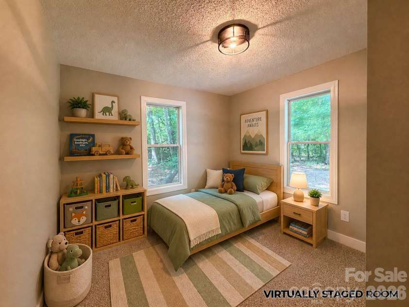 3910 Oakwood Circle, Iron Station, NC 28080.  MLS# CAR4378184, YatesRealty ID 29859. Virtually staged bedroom