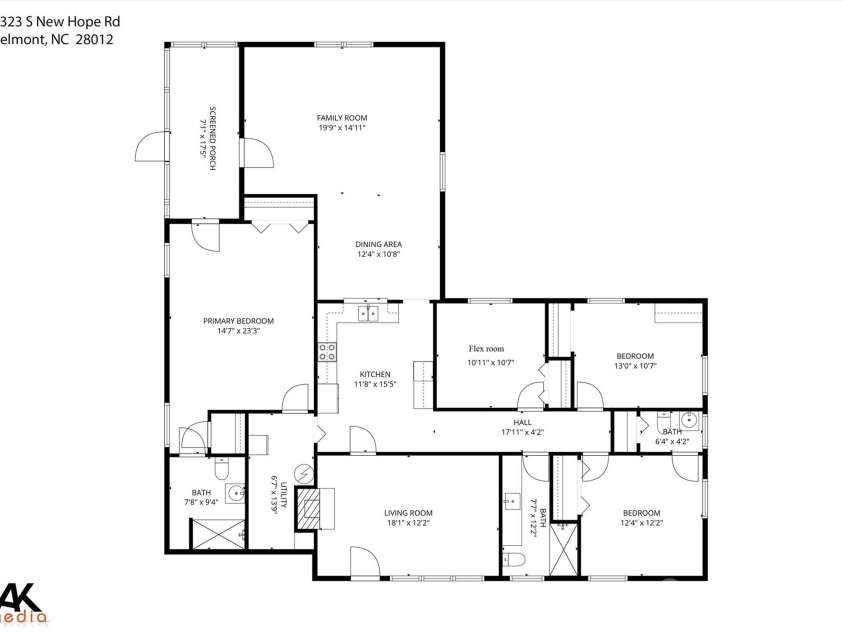 5323 New Hope Road, Belmont, NC 28012.  MLS# CAR4338697, YatesRealty ID 2986. 