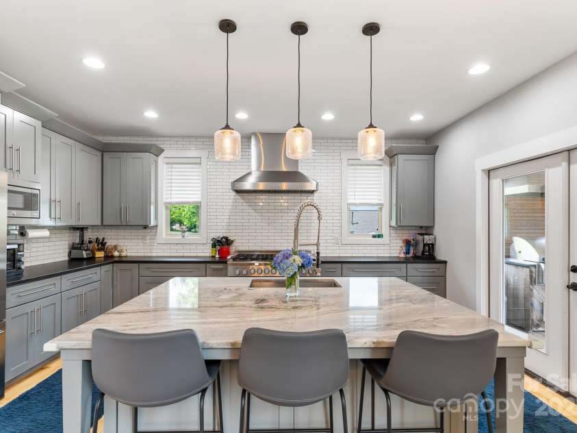 19 Carrolls Place Court, Mills River, NC 28759.  MLS# CAR4282064, YatesRealty ID 29890. Chef's kitchen with an oversized granite island and ample storage