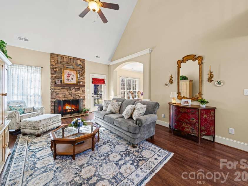 3616 Haigler Road, Monroe, NC 28110.  MLS# CAR4336855, YatesRealty ID 2991. Great room with fireplace