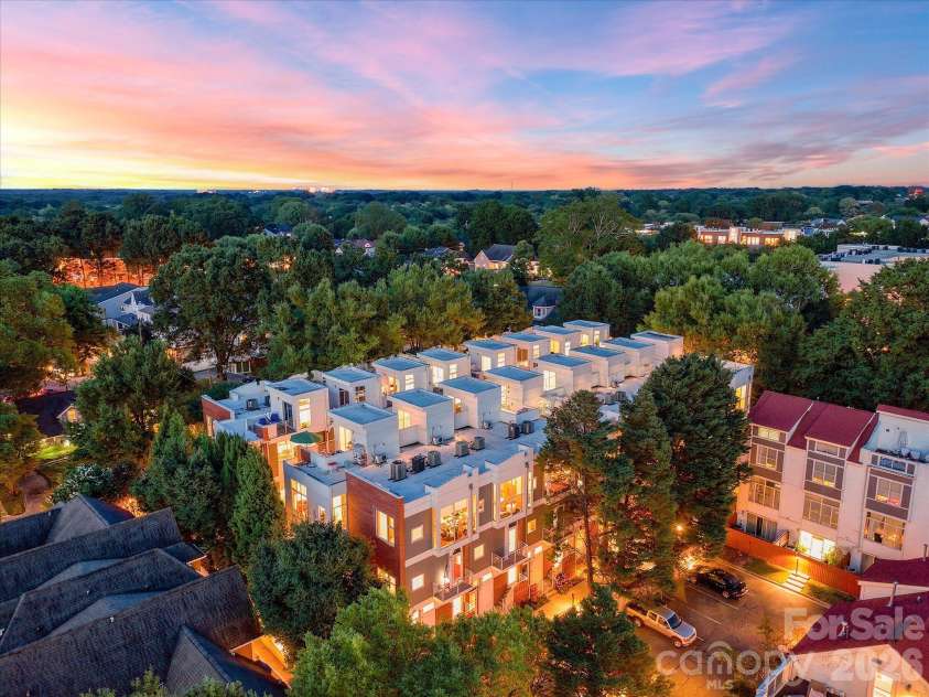 285 McDonald Avenue, Charlotte, NC 28203.  MLS# CAR4392788, YatesRealty ID 29915. At sunset
