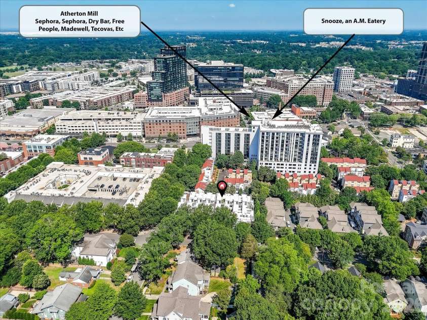 285 McDonald Avenue, Charlotte, NC 28203.  MLS# CAR4392788, YatesRealty ID 29915. Drone view