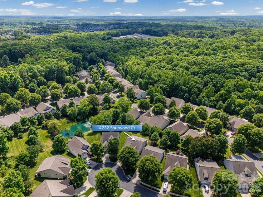 4232 Sourwood Court, Fort Mill, SC 29707.  MLS# CAR4376852, YatesRealty ID 29923. Aerial view