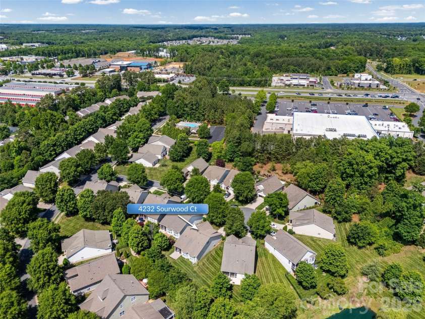 4232 Sourwood Court, Fort Mill, SC 29707.  MLS# CAR4376852, YatesRealty ID 29923. Aerial view