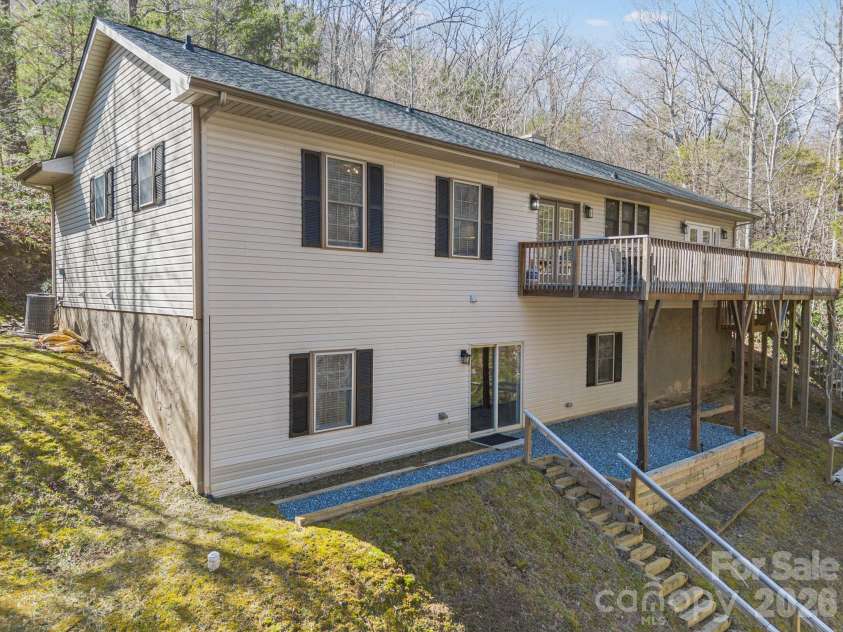 137 Weaver Court, Lake Lure, NC 28746.  MLS# CAR4329197, YatesRealty ID 2997. Rear elevation.