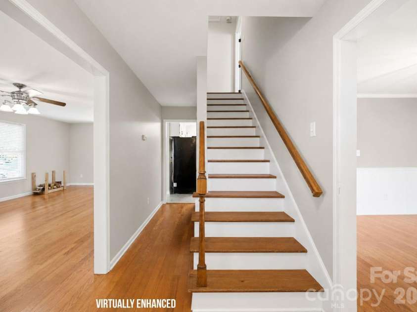 4548 Tree Haven Court, Gastonia, NC 28056.  MLS# CAR4391571, YatesRealty ID 29974. Virtually enhanced stairwell