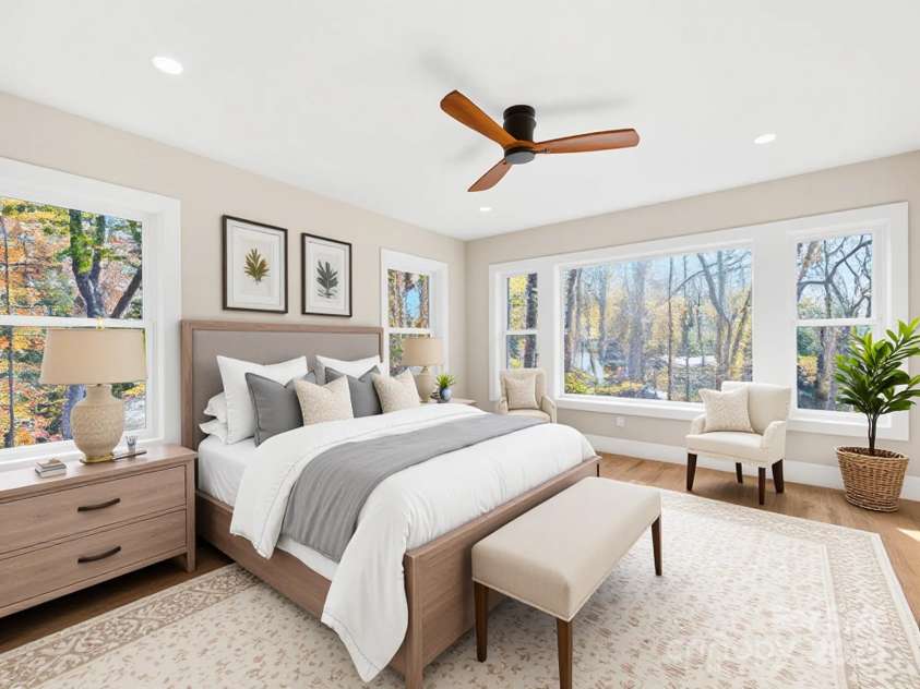 15 Perdue Place, Asheville, NC 28806.  MLS# CAR4316954, YatesRealty ID 2998. Treetops primary suite