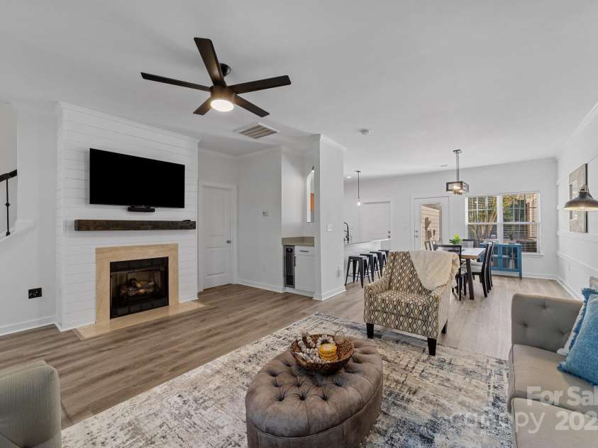 929 Central Park Circle, Davidson, NC 28036.  MLS# CAR4283985, YatesRealty ID 29992. Gas fireplace with shiplap accents