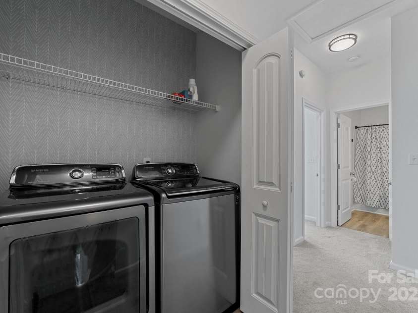 929 Central Park Circle, Davidson, NC 28036.  MLS# CAR4283985, YatesRealty ID 29992. Laundry closet upstairs, washer and dryer to convey