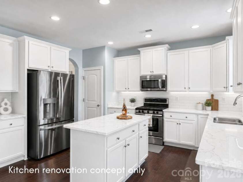 975 Rock Forest Way, Fort Mill, SC 29707.  MLS# CAR4363438, YatesRealty ID 29992. Virtual painted kitchen