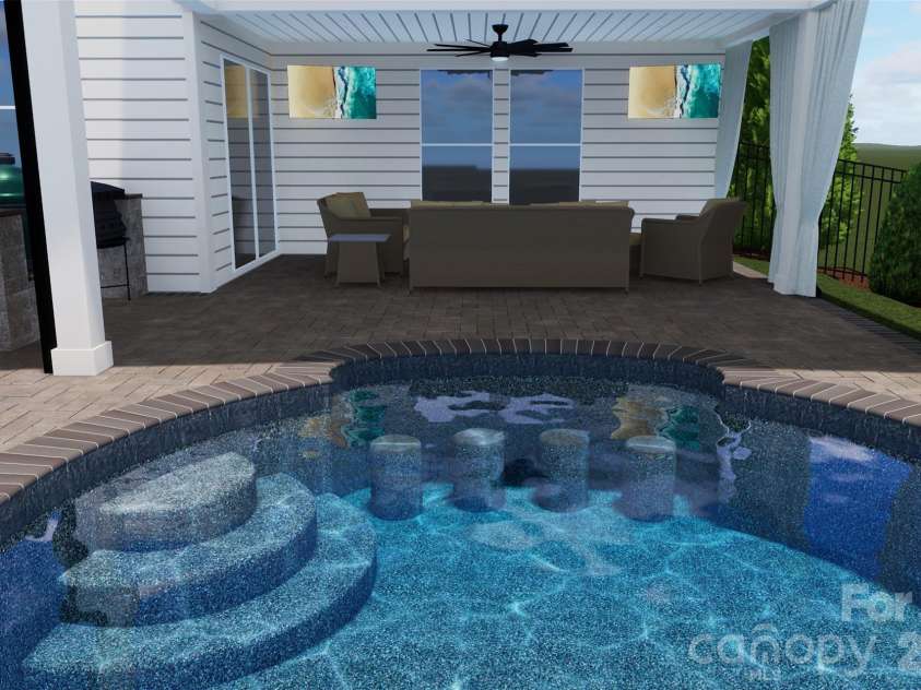 4230 Tournette Drive, Fort Mill, SC 29707.  MLS# CAR4386424, YatesRealty ID 30043. Rendering of potential pool.