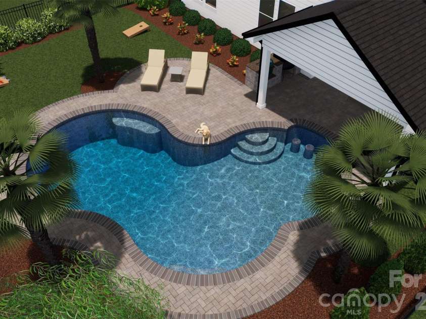 4230 Tournette Drive, Fort Mill, SC 29707.  MLS# CAR4386424, YatesRealty ID 30043. Rendering of potential pool.