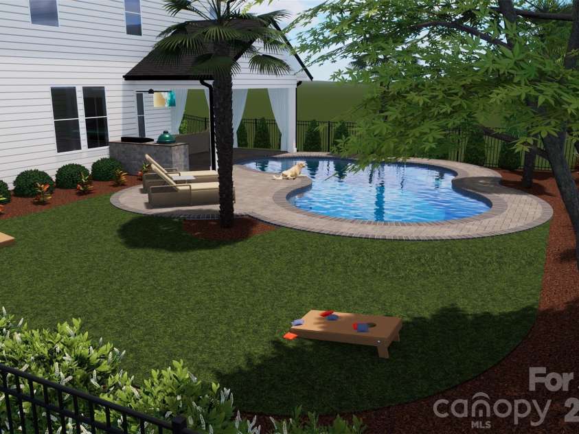 4230 Tournette Drive, Fort Mill, SC 29707.  MLS# CAR4386424, YatesRealty ID 30043. Rendering of potential pool.
