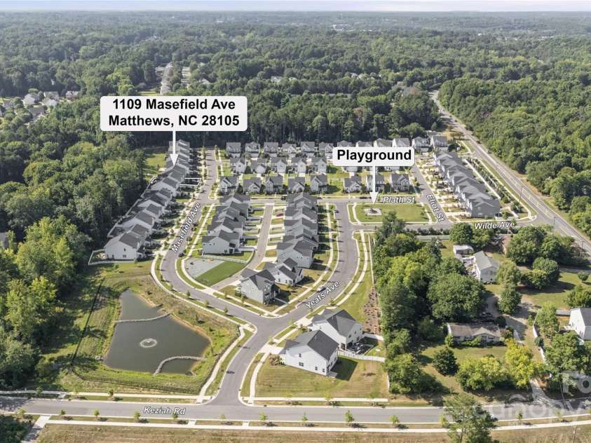 1109 Masefield Avenue, Matthews, NC 28105.  MLS# CAR4316229, YatesRealty ID 30054. 