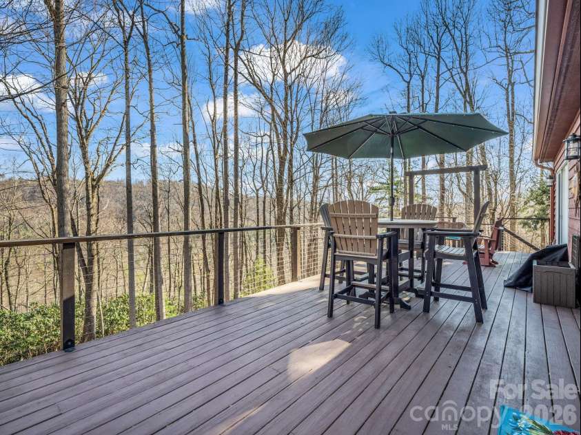 140 Mount Hebron Road, Hendersonville, NC 28739.  MLS# CAR4350162, YatesRealty ID 30065. Winter views off Back Deck