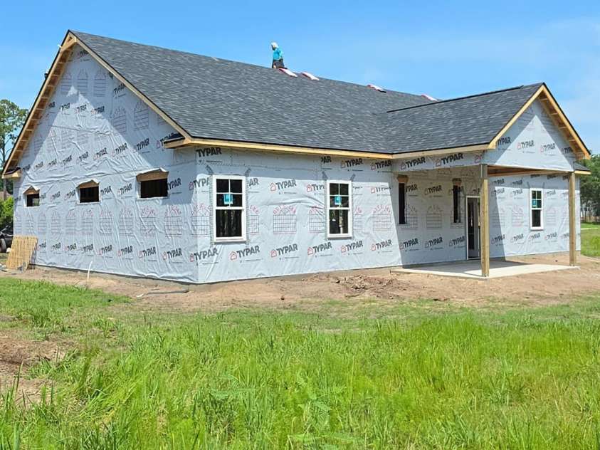 1844 Oak Harbor Drive, Ocean Isle Beach, NC 28469.  MLS# CAR4391799, YatesRealty ID 30110. Construction in progress - back of the house