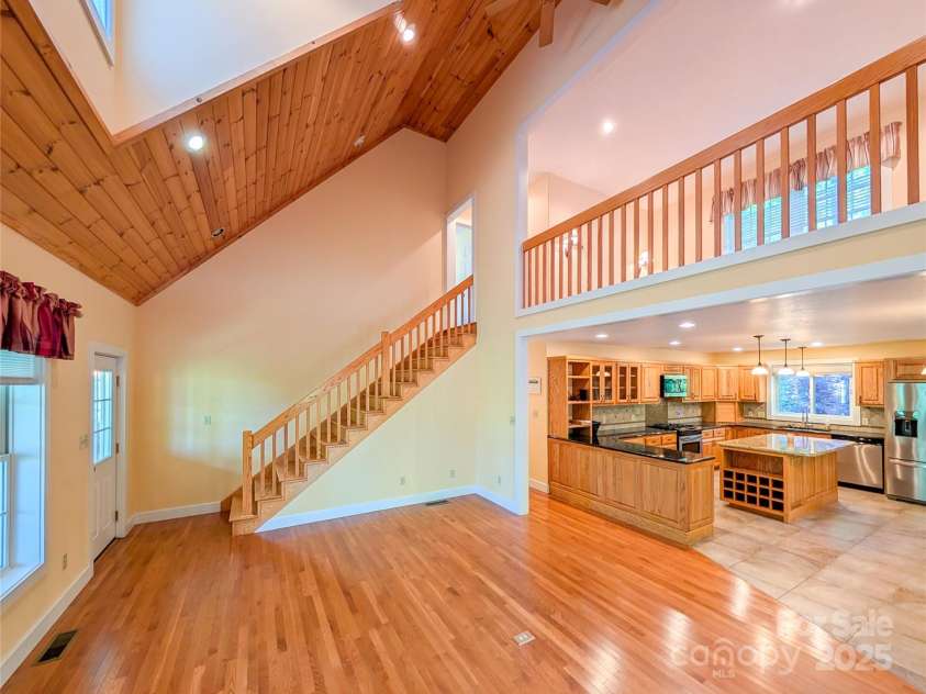 355 Rosewood Lane, Burnsville, NC 28714.  MLS# CAR4263679, YatesRealty ID 30113. Additional view of 2 Story GR showing loft on upper level.