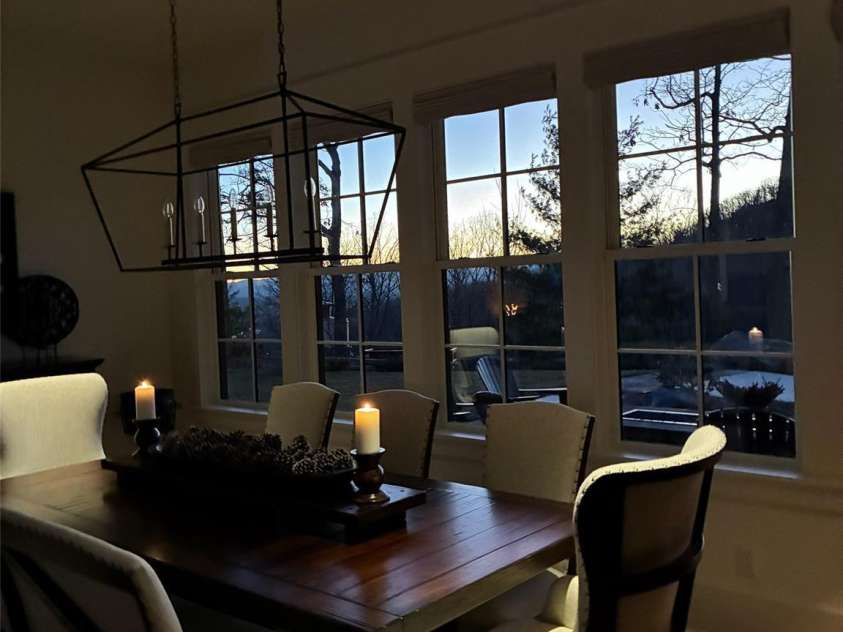 120 Boulder Creek Way, Asheville, NC 28805.  MLS# CAR4356297, YatesRealty ID 30119. Dining Room at sunset