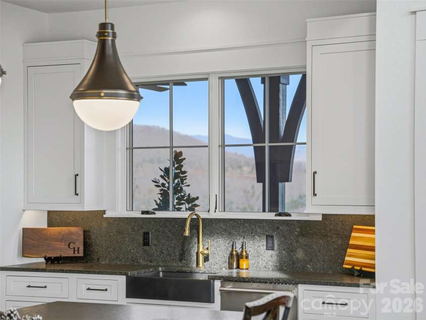 120 Boulder Creek Way, Asheville, NC 28805.  MLS# CAR4356297, YatesRealty ID 30119. View of Mt. Mitchell through kitchen window