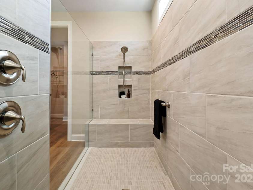 13101 Cozy Court, Charlotte, NC 28215.  MLS# CAR4232874, YatesRealty ID 30134. Primary Bathroom's Walk-in, Tiled Shower