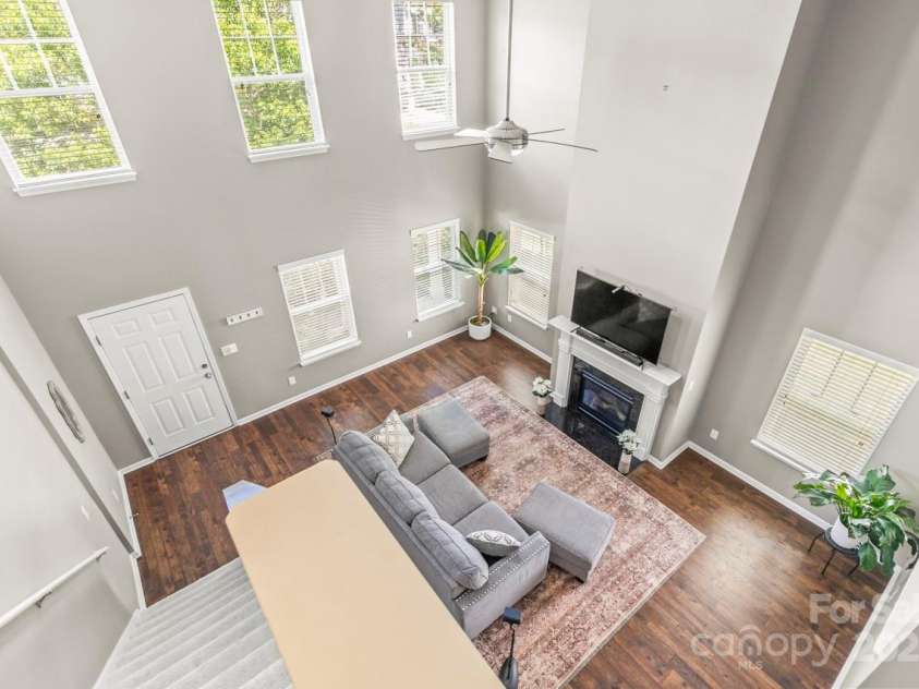 111 Tilton Drive, Mooresville, NC 28115.  MLS# CAR4254462, YatesRealty ID 30141. View from upstairs to lower level