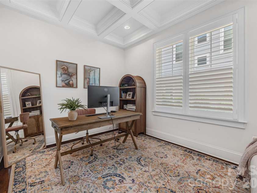 3430 Cosby Place, Charlotte, NC 28205.  MLS# CAR4389964, YatesRealty ID 30155. Office/Flex Coffered Ceilings